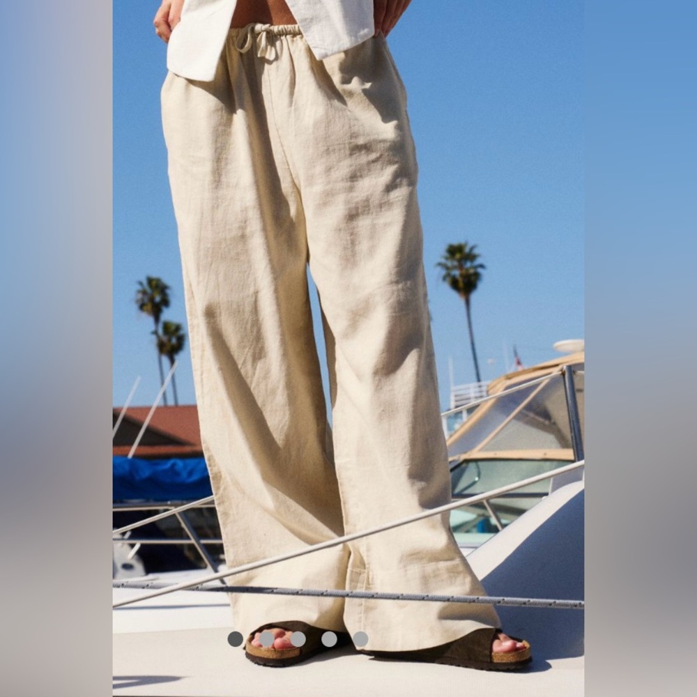 Free People Livin' In It Cotton-Linen Pants